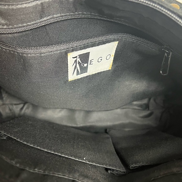 EGO Black Embroidered Tote Bag with Vibrant Patterns - Picture 4 of 4